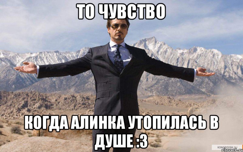 То чувство Когда Алинка утопилась в душе :З, Мем железный человек