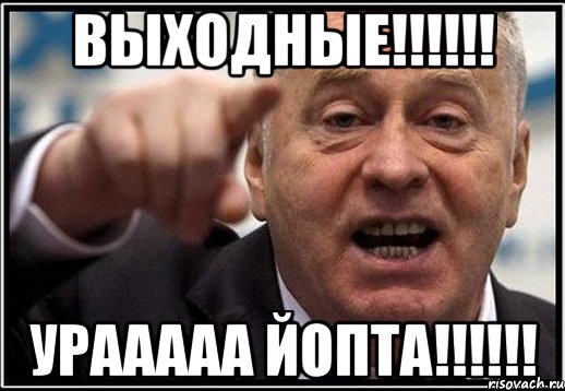 ВЫХОДНЫЕ!!!!!! УРААААА ЙОПТА!!!!!!, Мем жириновский ты