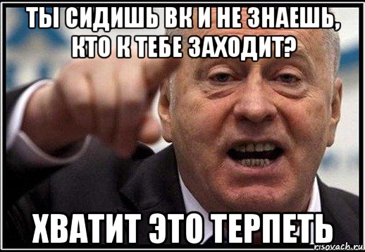 ты сидишь вк и не знаешь, кто к тебе заходит? хватит это терпеть, Мем жириновский ты