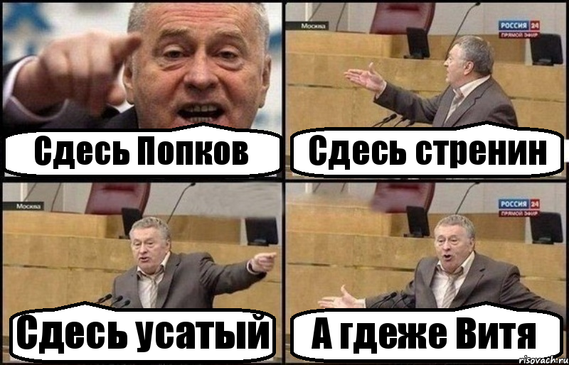 Сдесь Попков Сдесь стренин Сдесь усатый А гдеже Витя, Комикс Жириновский