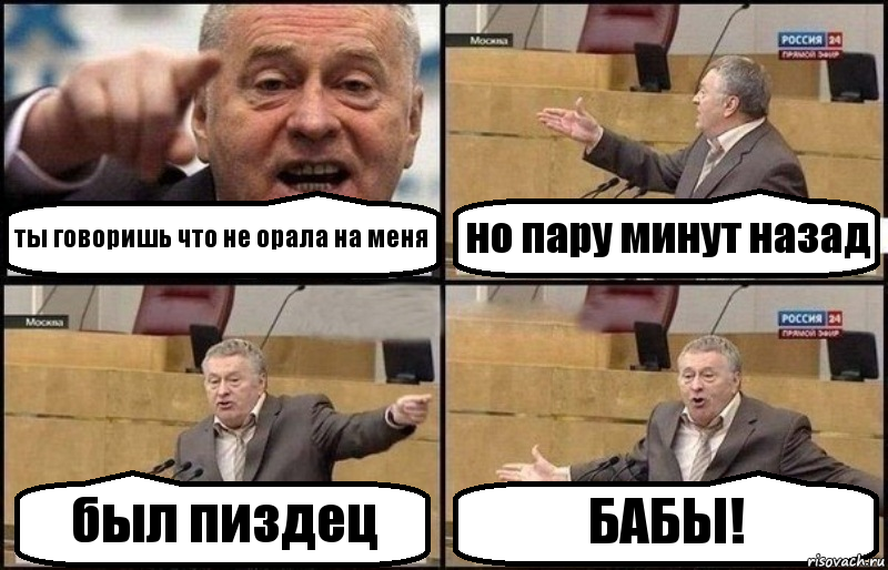 ты говоришь что не орала на меня но пару минут назад был пиздец БАБЫ!, Комикс Жириновский