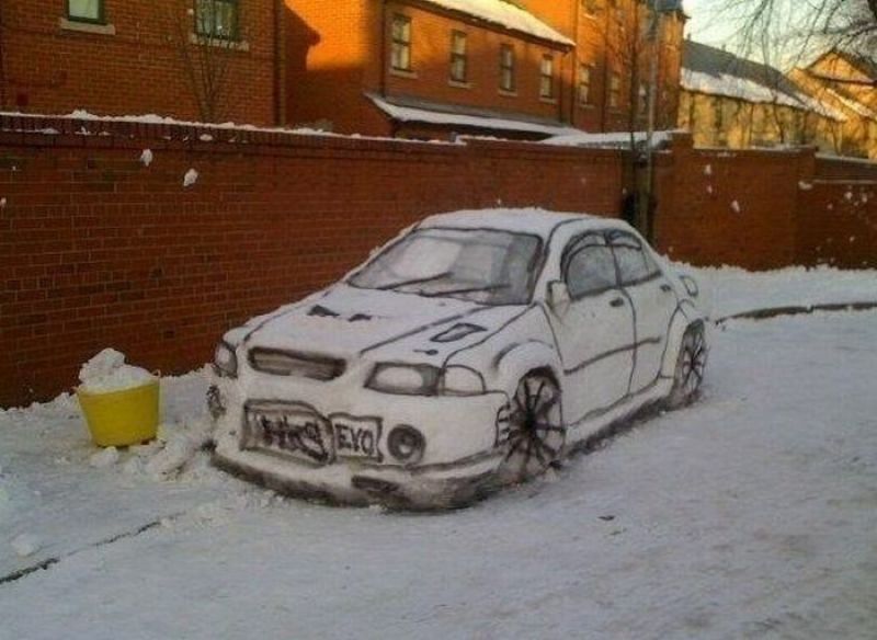 Рисунки На Заснеженных Машинах