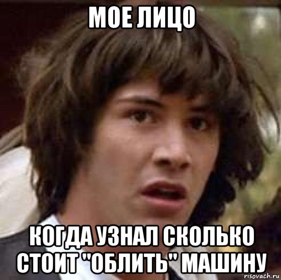 мое лицо когда узнал сколько стоит "облить" машину, Мем А что если (Киану Ривз)