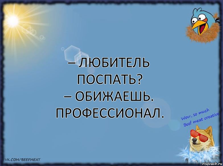 – Любитель поспать?
– Обижаешь. Профессионал., Комикс ФОН