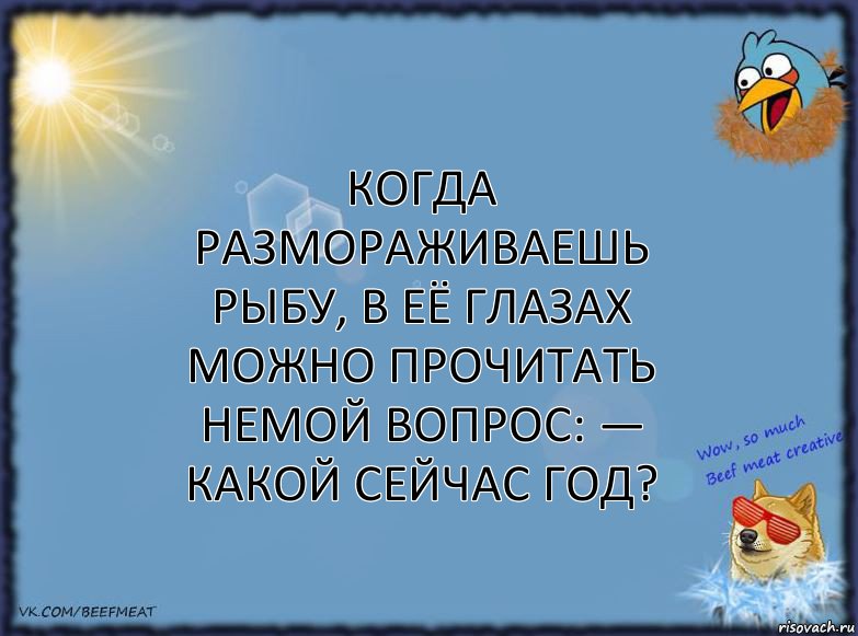 Когда размораживаешь рыбу, в её глазах можно прочитать немой вопрос: — Какой сейчас год?, Комикс ФОН