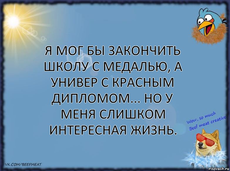 Я мог бы закончить школу с медалью, а универ с красным дипломом... но у меня слишком интересная жизнь., Комикс ФОН