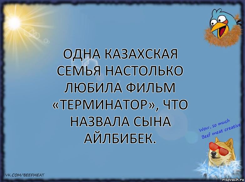 Одна казахская семья настолько любила фильм «Терминатор», что назвала сына Айлбибек., Комикс ФОН