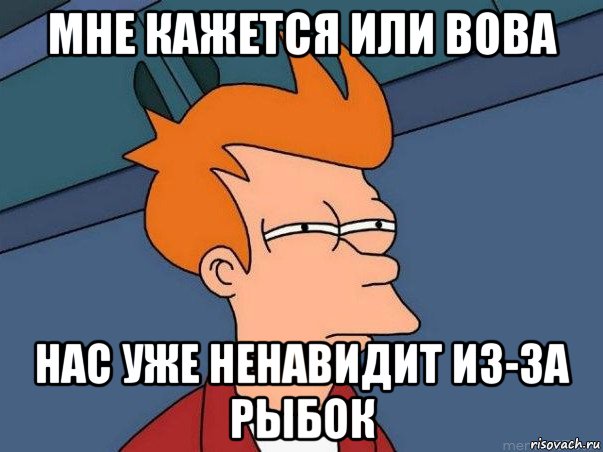 мне кажется или вова нас уже ненавидит из-за рыбок, Мем  Фрай (мне кажется или)