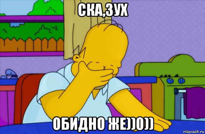 ска,зух обидно же))0)), Мем Homer simpson facepalm