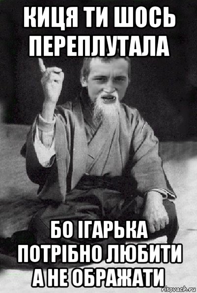 киця ти шось переплутала бо ігарька потрібно любити а не ображати, Мем Мудрий паца