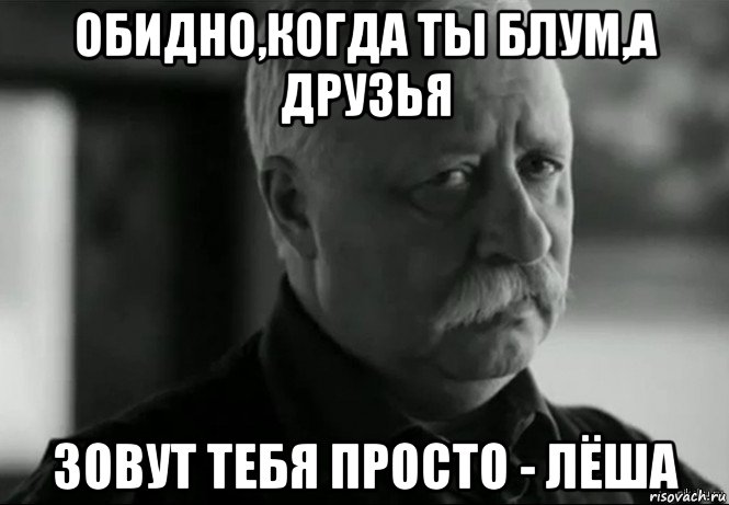 обидно,когда ты блум,а друзья зовут тебя просто - лёша, Мем Не расстраивай Леонида Аркадьевича