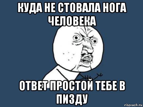 куда не стовала нога человека ответ простой тебе в пизду, Мем Ну почему