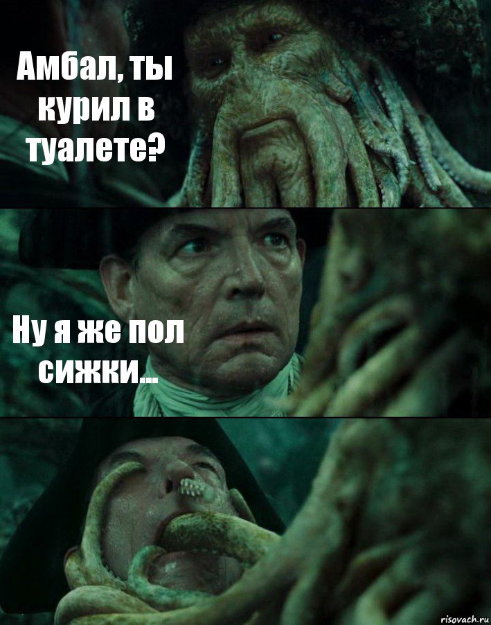 Амбал, ты курил в туалете? Ну я же пол сижки... , Комикс Пираты Карибского моря