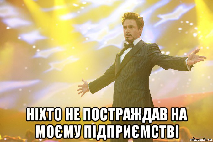  ніхто не постраждав на моєму підприємстві, Мем Тони Старк (Роберт Дауни младший)