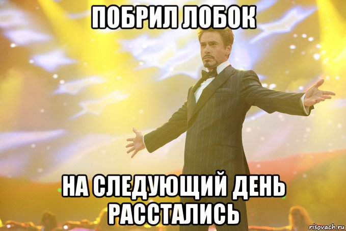 побрил лобок на следующий день расстались, Мем Тони Старк (Роберт Дауни младший)