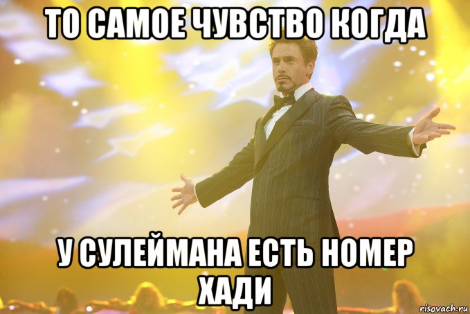 то самое чувство когда у сулеймана есть номер хади, Мем Тони Старк (Роберт Дауни младший)