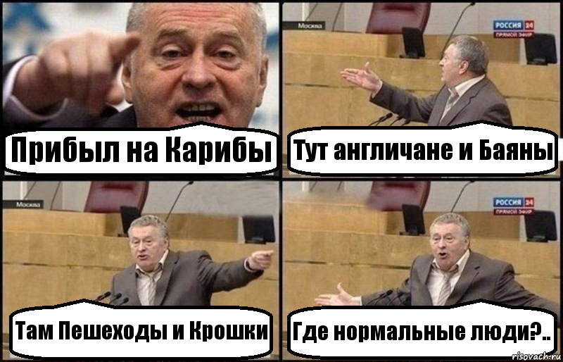 Прибыл на Карибы Тут англичане и Баяны Там Пешеходы и Крошки Где нормальные люди?.., Комикс Жириновский