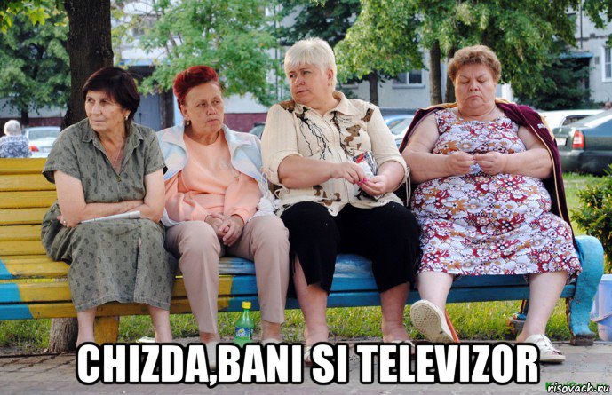  chizda,bani si televizor, Мем Бабушки на скамейке