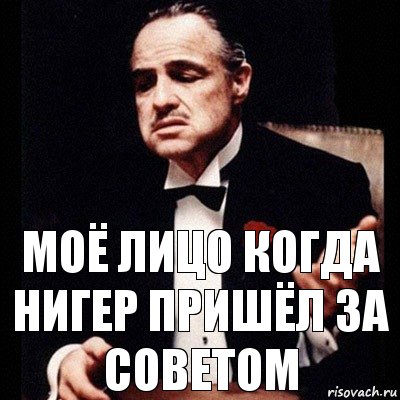 моё лицо когда нигер пришёл за советом