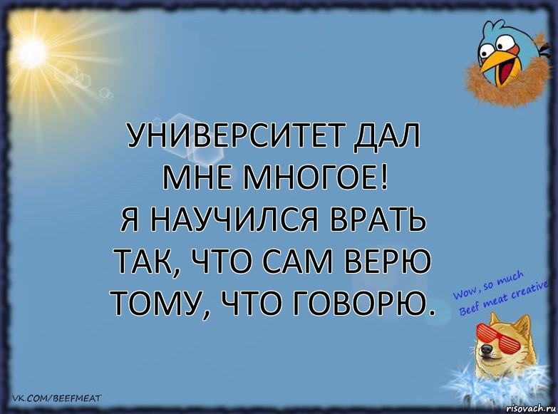 Университет дал мне многое!
Я научился врать так, что сам верю тому, что говорю., Комикс ФОН