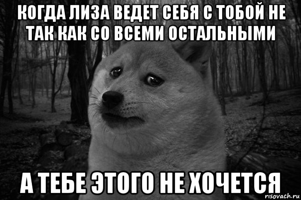 когда лиза ведет себя с тобой не так как со всеми остальными а тебе этого не хочется, Мем    Грусть-пичаль