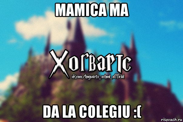 mamica ma da la colegiu :(, Мем Хогвартс