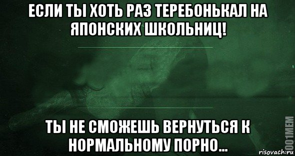 если ты хоть раз теребонькал на японских школьниц! ты не сможешь вернуться к нормальному порно..., Мем Игра слов 2