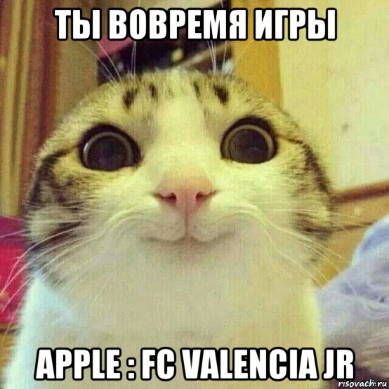 ты вовремя игры apple : fc valencia jr, Мем       Котяка-улыбака