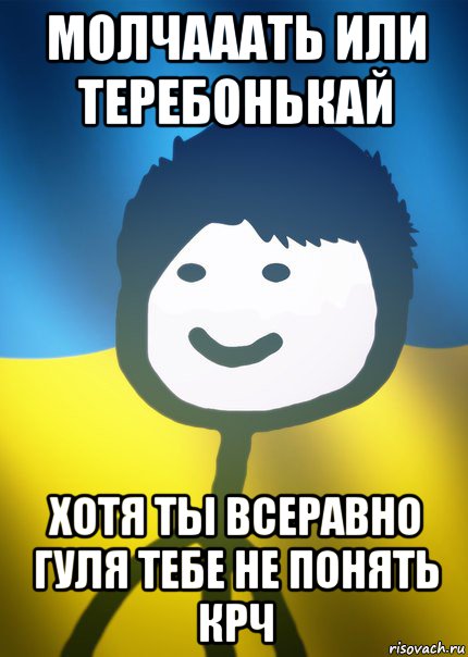 молчааать или теребонькай хотя ты всеравно гуля тебе не понять крч, Мем Теребонька UA