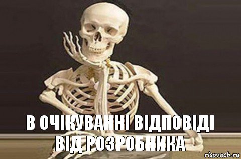 В очікуванні відповіді від розробника, Мем  в ожидании ответа