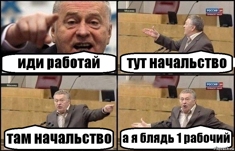 иди работай тут начальство там начальство а я блядь 1 рабочий, Комикс Жириновский