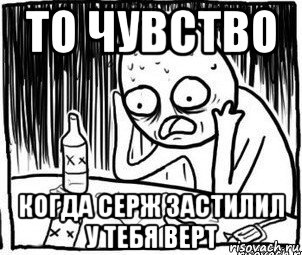 то чувство когда серж застилил у тебя верт, Мем Алкоголик-кадр