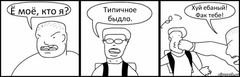 Ё моё, кто я? Типичное быдло. Хуй ебаный! Фак тебе!, Комикс Быдло и школьник