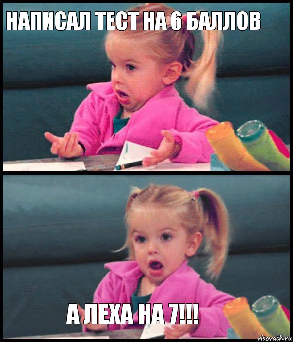 написал тест на 6 баллов   а леха на 7!!!, Комикс  Возмущающаяся девочка