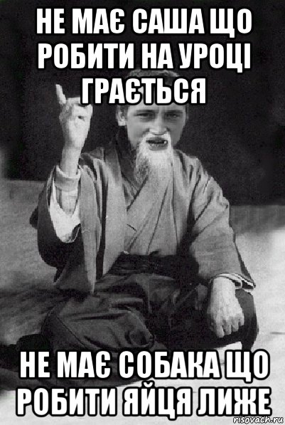 не має саша що робити на уроці грається не має собака що робити яйця лиже, Мем Мудрий паца