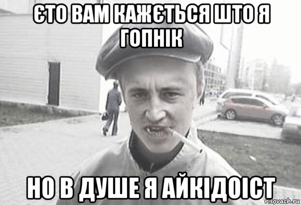 єто вам кажється што я гопнік но в душе я айкідоіст, Мем Пацанська философия