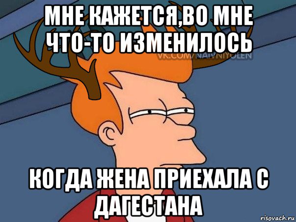 мне кажется,во мне что-то изменилось когда жена приехала с дагестана, Мем  Подозрительный олень