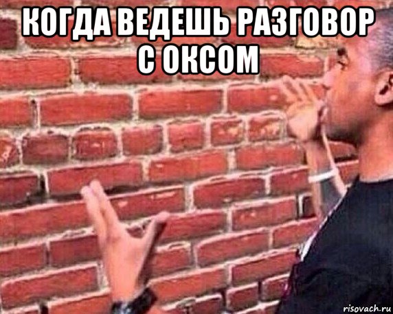 когда ведешь разговор с оксом 