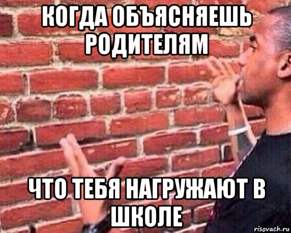 когда объясняешь родителям что тебя нагружают в школе