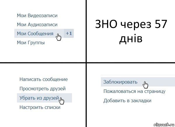 ЗНО через 57 днів, Комикс  Удалить из друзей