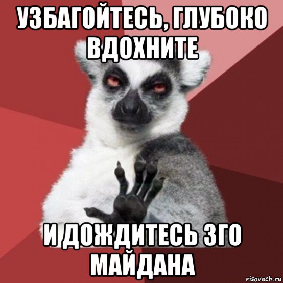 узбагойтесь, глубоко вдохните и дождитесь 3го майдана, Мем Узбагойзя