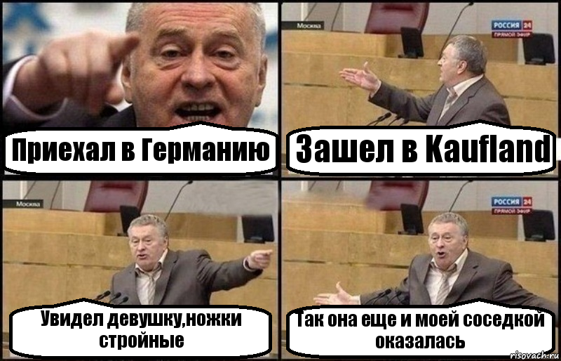 Приехал в Германию Зашел в Kaufland Увидел девушку,ножки стройные Так она еще и моей соседкой оказалась, Комикс Жириновский