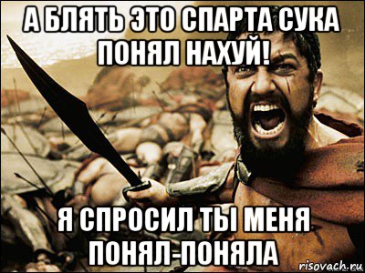 а блять это спарта сука понял нахуй! я спросил ты меня понял-поняла, Мем Это Спарта