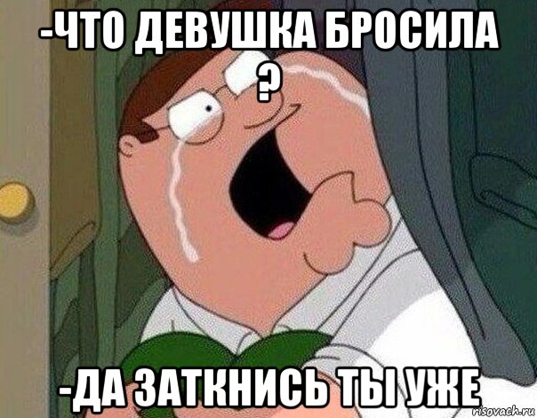 -что девушка бросила ? -да заткнись ты уже, Мем Гриффин плачет