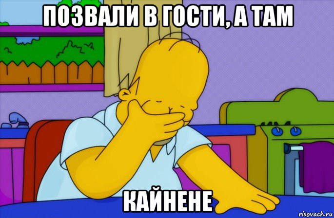 позвали в гости, а там кайнене, Мем Homer simpson facepalm