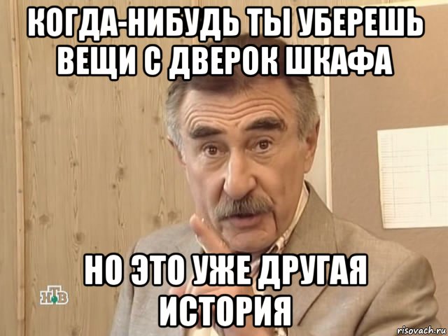 когда-нибудь ты уберешь вещи с дверок шкафа но это уже другая история, Мем Каневский (Но это уже совсем другая история)