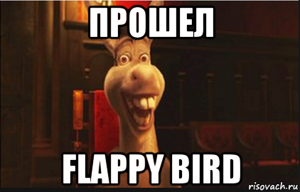 прошел flappy bird, Мем Осел из Шрека