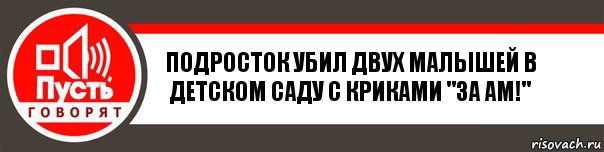 Подросток убил двух малышей в детском саду с криками "ЗА АМ!", Комикс   пусть говорят