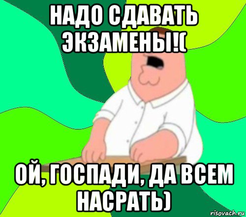 надо сдавать экзамены!( ой, госпади, да всем насрать), Мем  Да всем насрать (Гриффин)