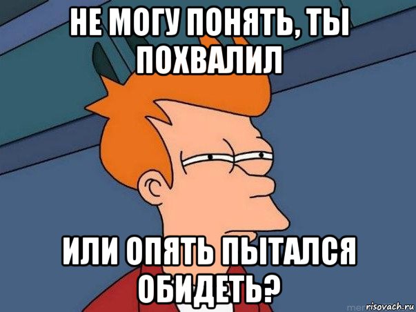 не могу понять, ты похвалил или опять пытался обидеть?, Мем  Фрай (мне кажется или)